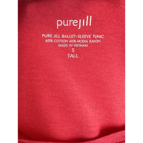 PureJill reddish pink 3/4 sleeves tunic top size small Tall - Picture 5 of 12